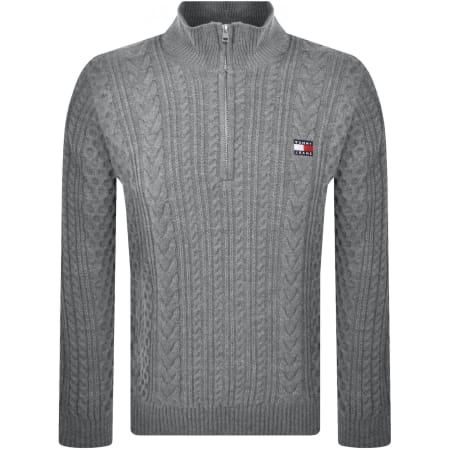 Product Image for Tommy Jeans Cable Knit Jumper Grey