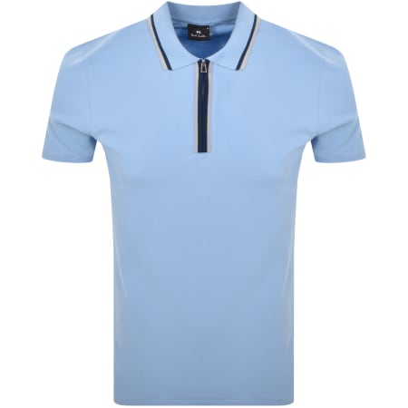 Product Image for Paul Smith Regular Fit Zip Polo Light Blue