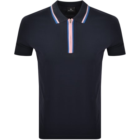 Product Image for Paul Smith Regular Fit Zip Polo Dark Navy