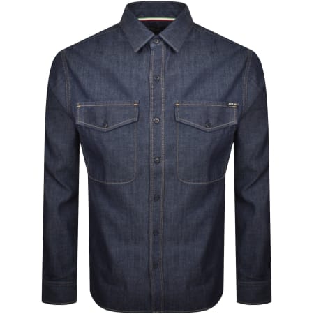 Product Image for Replay Denim Look Long Sleeved Shirt Blue