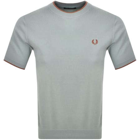 Product Image for Fred Perry Textured Knit T Shirt Silver Blue