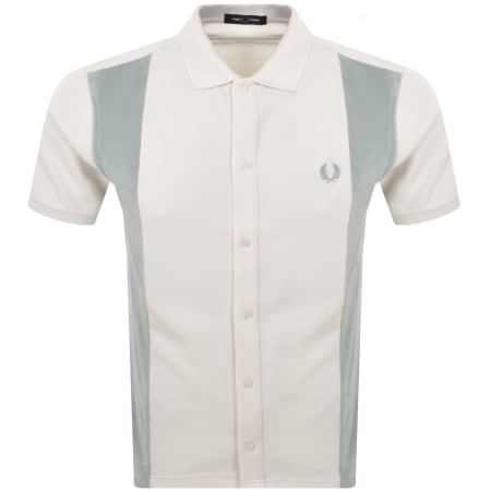 Product Image for Fred Perry Towelling Panel Polo T Shirt Ecru