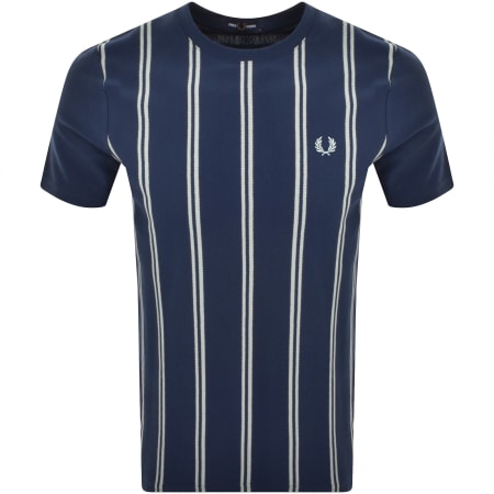 Product Image for Fred Perry Stripe Crepe Pique T Shirt Blue