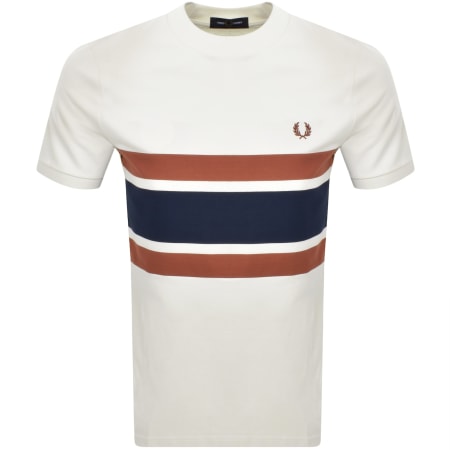 Product Image for Fred Perry Panelled T Shirt Light Ecru