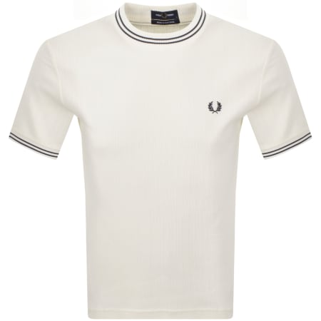 Product Image for Fred Perry Ribbed Jersey T Shirt Ecru