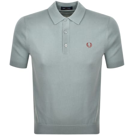 Product Image for Fred Perry Knitted Polo Shirt Silver Blue