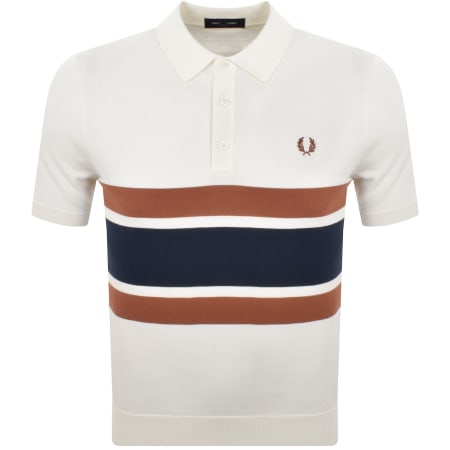 Product Image for Fred Perry Panelled Knit Polo Shirt Ecru