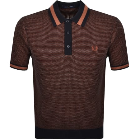 Product Image for Fred Perry Textured Knit Polo Shirt Navy