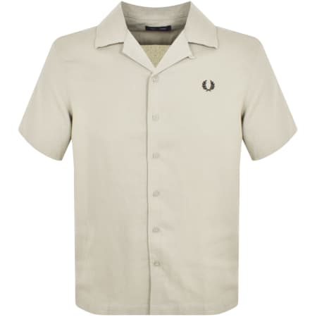 Product Image for Fred Perry Pique Texture Revere Collar Shirt Ecru