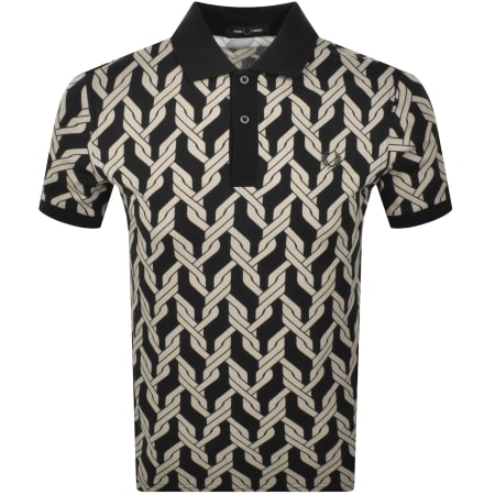 Product Image for Fred Perry Cable Print Polo T Shirt Black