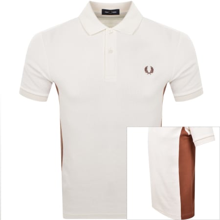 Product Image for Fred Perry Textured Panel Polo T Shirt Cream