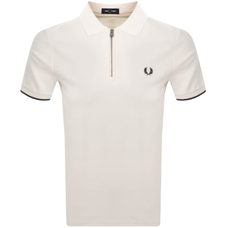 Product Image for Fred Perry Zip Neck Crepe Polo T Shirt Ecru