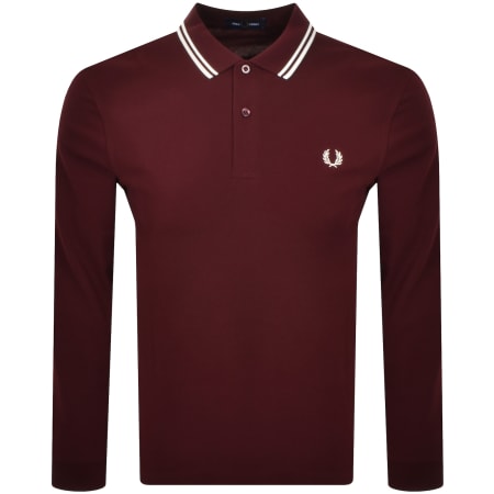 Product Image for Fred Perry Long Sleeved Polo T Shirt Burgundy