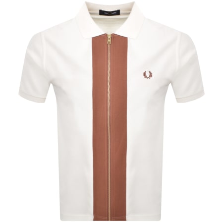 Product Image for Fred Perry Full Zip Polo T Shirt Cream