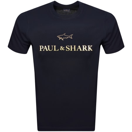 Product Image for Paul And Shark Printed Logo T Shirt Navy
