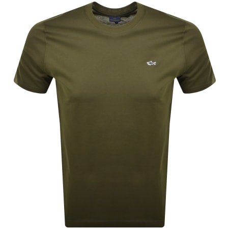 Product Image for Paul And Shark Logo T Shirt Olive Green