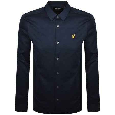 Product Image for Lyle And Scott Interlock Long Sleeve Shirt Navy