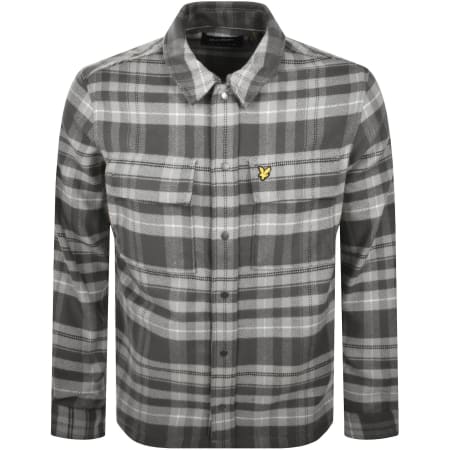 Product Image for Lyle And Scott Brushed Tartan Overshirt Grey