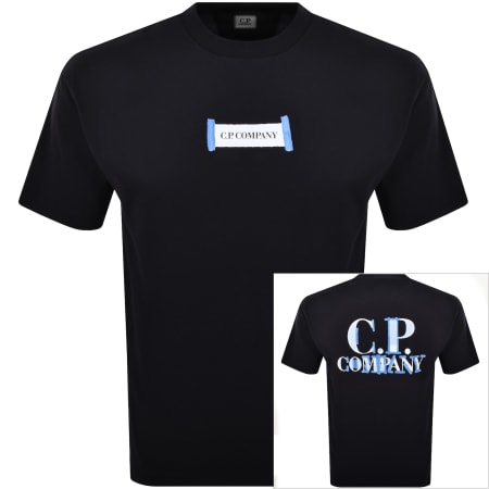 Product Image for CP Company Jersey Logo T Shirt Navy