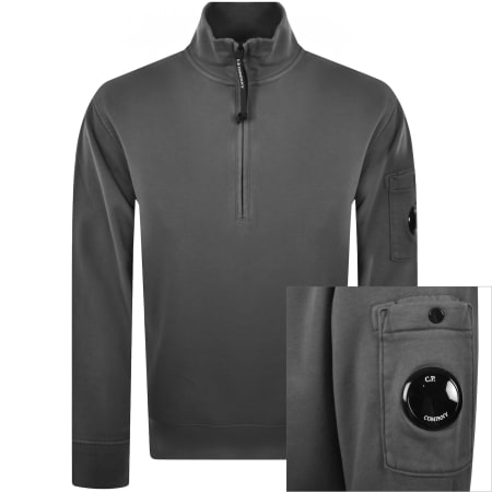 Product Image for CP Company Diagonal Half Zip Sweatshirt Grey