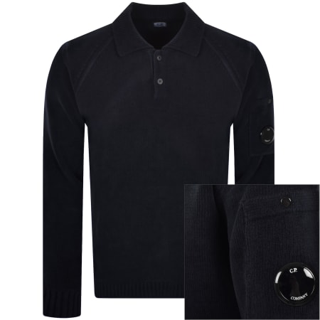 Product Image for CP Company Chenille Polo Jumper Total Eclipse Navy