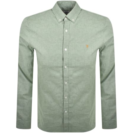 Product Image for Farah Vintage Long Sleeve Sheen Shirt Green