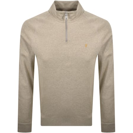 Product Image for Farah Jim Quarter Zip Sweatshirt Beige