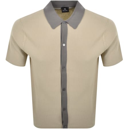 Product Image for Paul Smith Button Front Knit Polo T Shirt Beige