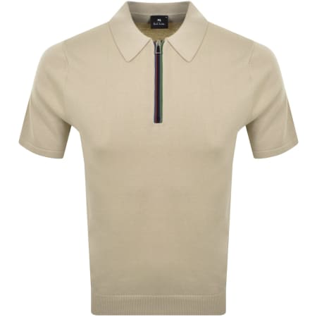 Product Image for Paul Smith Half Zip Polo T Shirt Beige