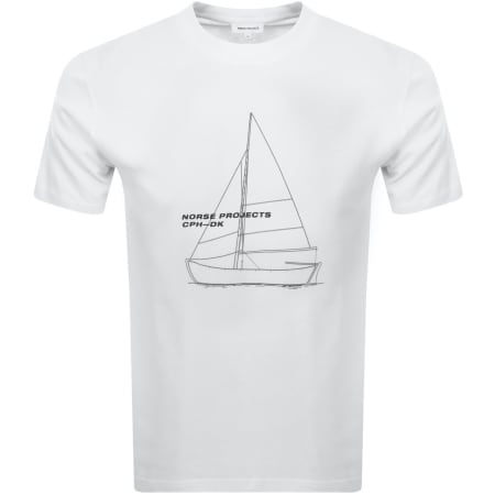 Product Image for Norse Projects Holger Boat Print T Shirt White