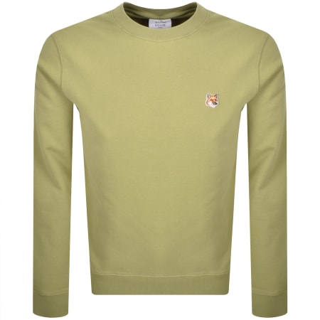 Product Image for Maison Kitsune Fox Head Patch Sweatshirt Green
