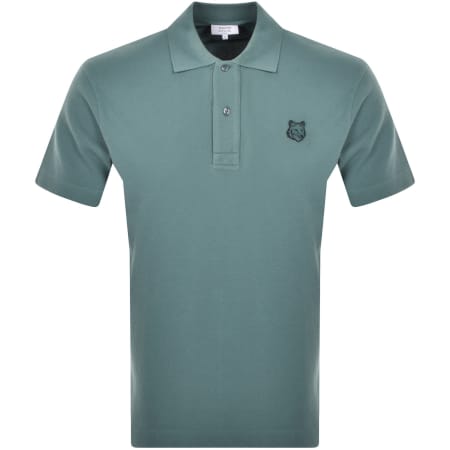 Product Image for Maison Kitsune Fox Head Polo T Shirt Blue