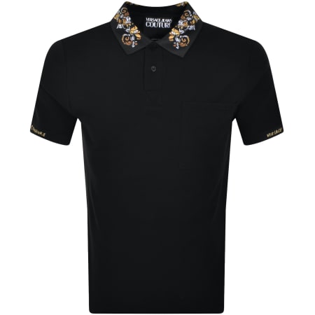 Product Image for Versace Jeans Couture Baroque Collar Polo Black