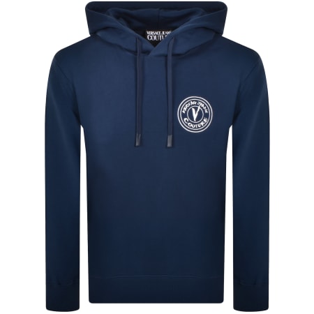 Product Image for Versace Jeans Couture V Emblem Logo Hoodie Blue