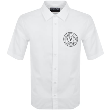 Product Image for Versace Jeans Couture V Emblem Rubber Shirt White