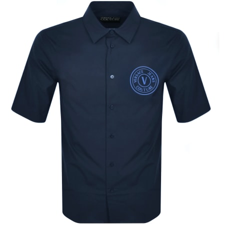 Product Image for Versace Jeans Couture V Emblem Rubber Shirt Blue