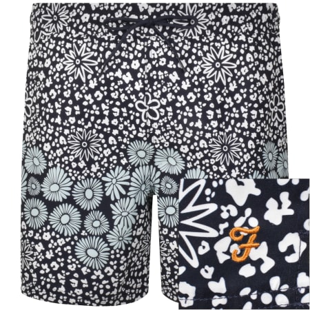 Product Image for Farah Colbert Flower Print Swim Shorts Navy