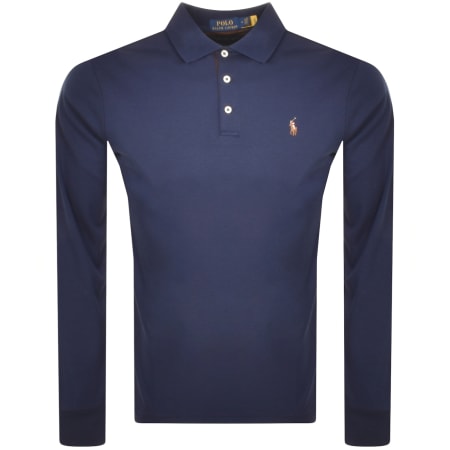 Product Image for Ralph Lauren Long Sleeved Polo T Shirt Navy