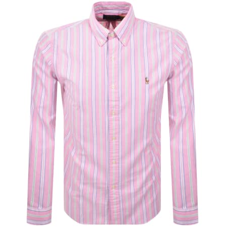 Product Image for Ralph Lauren Stripe Long Sleeve Shirt Pink