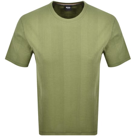 Product Image for BOSS Structure Logo T Shirt Green