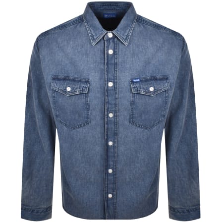 Product Image for HUGO Blue Ebino Long Sleeve Shirt Blue