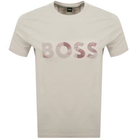 Product Image for BOSS Tee Logo Glamping T Shirt Beige