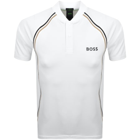 Product Image for BOSS Pariq Mesh Slim Fit Polo T Shirt White