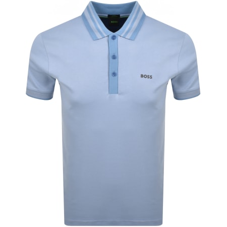 Product Image for BOSS Paule Tape Slim Fit Polo T Shirt Blue