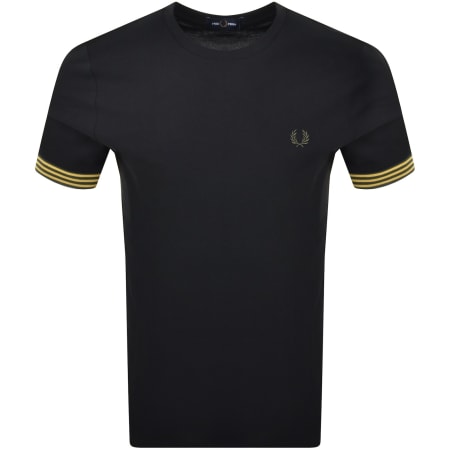 Product Image for Fred Perry Striped Cuff T Shirt Black