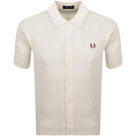 Product Image for Fred Perry Textured Knit Polo Shirt Ecru