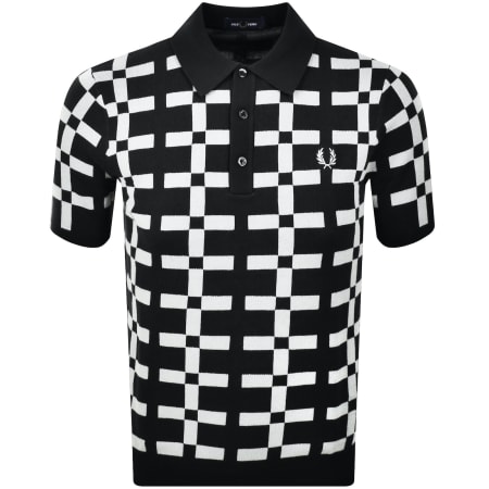 Product Image for Fred Perry Geometric Knit Polo Shirt Black