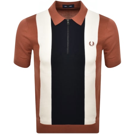 Recommended Product Image for Fred Perry Vertical Stripe Zip Neck Polo Brown