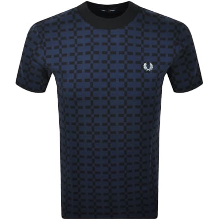 Product Image for Fred Perry Geometric T Shirt Navy