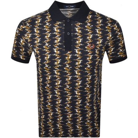 Product Image for Fred Perry Graphic Print Polo T Shirt Navy